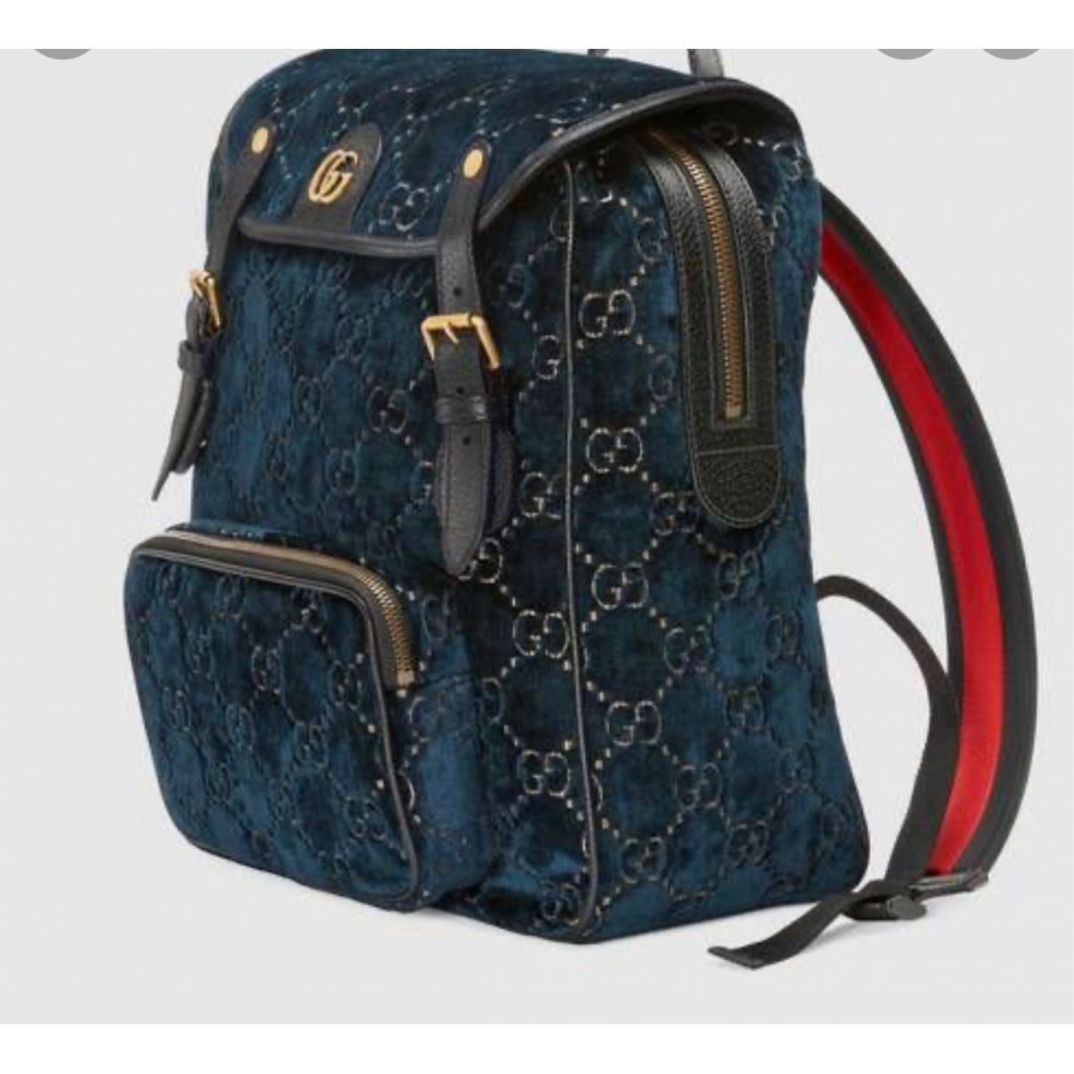 Velvet backpack Gucci Blue in Velvet 
